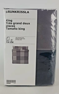 IKEA BRUNKRISSLA KING Copripiumone e 2 federe, nero 903.755.27 - NUOVO - Foto 1 di 3