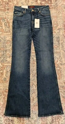 NUEVO 7 PARA TODA LA HUMANIDAD "A" BOLSILLO TIRO MEDIO ACAMPANADO JEANS ELI TALLA 28 Foto 1 de 4