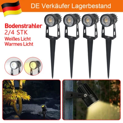 2/4x 5W LED Bodenstrahler Gartenstrahler Außenstrahler mit Erdspieß Bodenleuchte - Bild 1 von 4