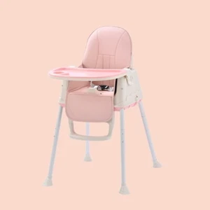 Baby Toddler Multipurpose Portable High Chair with Feeding Plate Adjustable Pink - Picture 1 of 10