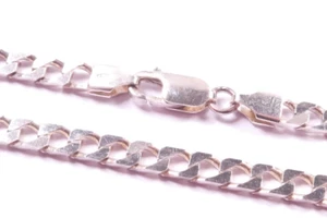 Collar italiano unisex bordillo eslabón plano plata de ley 925 con sello 17,6 g 18" - Imagen 1 de 10