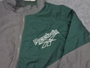De Colección Reebok Pullover Cortavientos Hombres 3X/4X Gris Verde Chaqueta Bordado Logo - Imagen 1 de 15