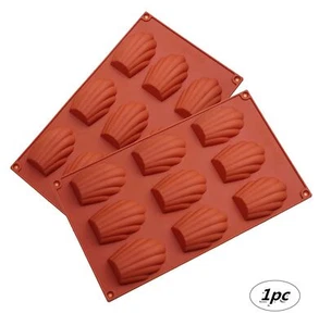 Tray Brick Red Cookie Madeleine Pan. Molde von Kuchen 9 Cavity Form der Shell - Bild 1 von 12