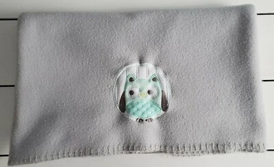 Manta de bebé Garanimals Owl gris polar azul aguamarina blanco círculo punto borde cosido Foto 1 de 4