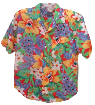 Blusa Vintage Top Lizwear P Petite Floral Acolchado Hombros Flores Tropicales Foto 1 de 4