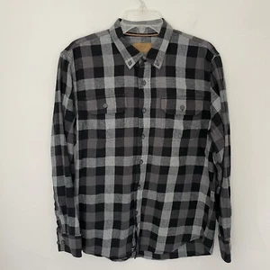 Outdoor Life Mens Large Flannel Button Up Long Sleeve Plaid Cotton Casual Fit - Picture 1 of 5