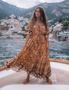 Spell & The Gypsy Dress Size Large Buttercup Gown Sunrise Floral Maxi - Picture 1 of 14
