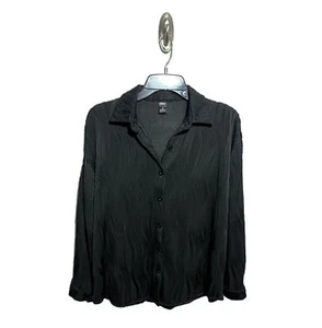 Camicia donna DAZY by SHEIN taglia S bottoni davanti semitrasparente nera ondulata oversize - Foto 1 di 6