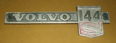 Volvo 144 S 1968 vintage guardabarros emblema lateral (5,5") pieza de insignia de coche cromado Foto 1 de 4