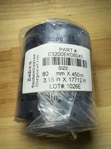 Zebra 03200BK08045 Wachsharzband 3,15 Zoll 17712 Zoll 80 mm x 450 m Hochleistungsband - Bild 1 von 3