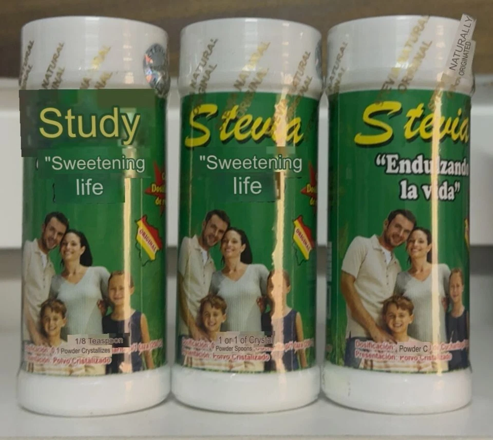 Lot of 3 ORIGINAL STEVIA FROM BOLIVIA "NATURAL SWEETENER" 250gr Exp Dic 26 - Image 1 of 1