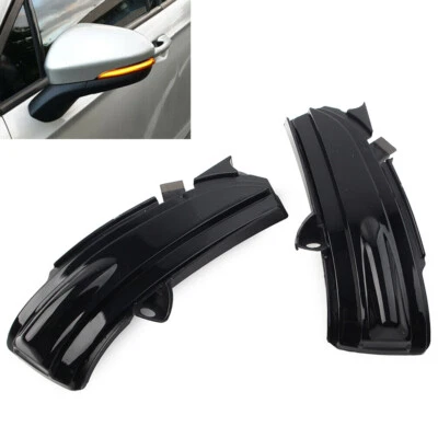 2* Dynamic LED Turn Signal Light Mirror Indicator For Ford Mondeo 14-18 US Black - Imagem 1 de 4