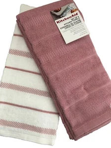 New KitchenAid Set of 4 Cotton Plush Kitchen Dish Towels Dried Rose Pink HDRA - Picture 1 of 2