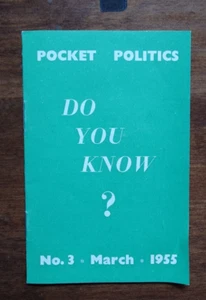 Conservative 1955 No.3 March Small Election pamphlet Pocket Politics - Picture 1 of 7