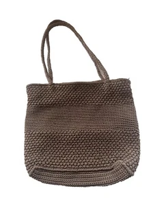 Handarbeit gehäkelt Beuteltasche braun Strick Schulter Handtasche Boho Freizeit Strand Markt Tasche - Bild 1 von 6