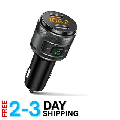 Erweiterter Bluetooth FM-Transmitter mit Schnellladung & zwei USB-Anschlüssen für Autos - Bild 1 von 4