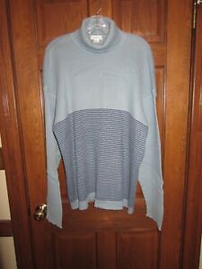 Paradox Blue & Navy Striped Ribbed Turtleneck Sweater - Size XXL