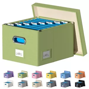 File Organizer Collapsible Storage Box for Office File Box with Lids Document... - Picture 1 of 6