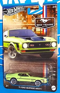 Hot Wheels 2025 Silver Series Mustang 60 Years 3/5 '71 Ford Mustang Mach 1 Lime - Picture 1 of 2