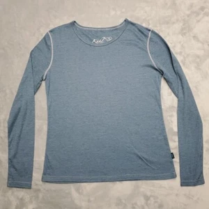 Kuhl Shirt Women L Blue Crewneck Coffeenna Environmentally Friendly Outdoor Gorp - Picture 1 of 8
