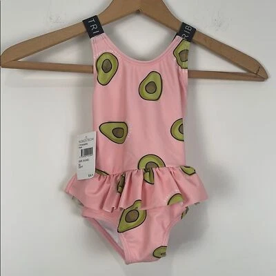 NUEVO CON ETIQUETAS Traje de Baño Tribu Pequeña 6-9 Meses Bebé Rosa Estampado Aguacate Traje de Baño Foto 1 de 4