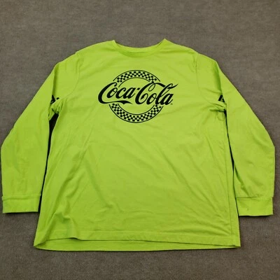 Camisa clásica Coca Cola para hombre 2XL XXL amarilla cuello redondo manga larga informal Foto 1 de 4