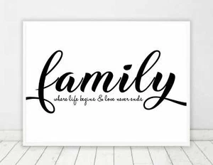 Family Quote Minimalist Wall Art Print. Great Decor A3 A2 A1 A0 - Bild 1 von 5