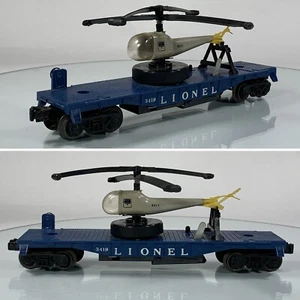 LIONEL • O GAUGE 1960 Postwar 3419 Helicopter Launching Car Loose VERY GOOD COND - Picture 1 of 18