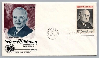 1973 FDC 33rd US President Harry S. Truman In Memoriam Independence MO 8C #1499 - Image 1 of 2