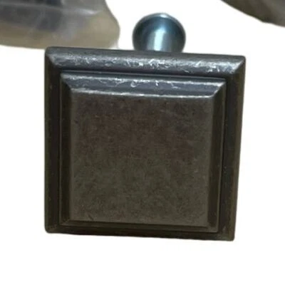 Amerock Manor 1" Weathered Nickel Square Drawer Door Pull Knob Lot of 11 NEW - Image 1 of 4