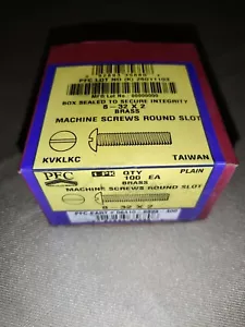 Tornillos de máquina de cabeza redonda PFC 8-32 x 2" latón macizo ranurado unidad cantidad 100 - Imagen 1 de 3