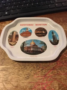 Vintage Historic Boston Metal Tray Paul Revere Prudential Hancock T-124A - Picture 1 of 2