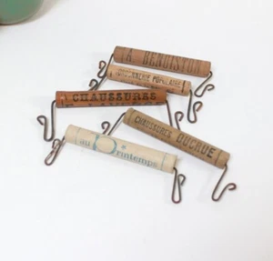 5 alte Werbegriffe Holz und Karton Taschenhalter - Bild 1 von 4