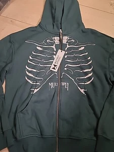 Multiply Apparel Oversize Hoodie Kapuzen Sweat Jacke Gr. S Grün - Bild 1 von 2