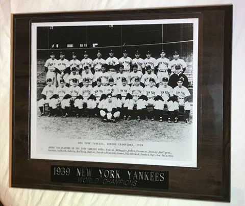 NY Yankees 1939 World Series Champions Team Vintage Wooden Wall Plaque Cover