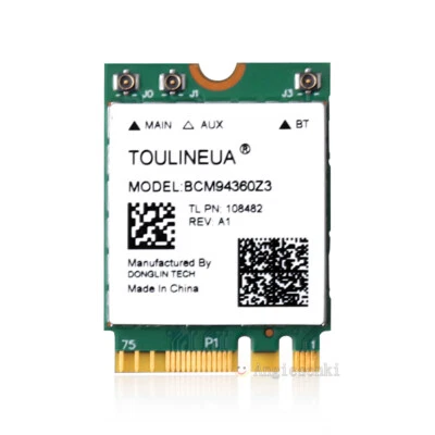 Broadcom BCM94360Z3 802.11ac 867Mbps M.2 NGFF Bluetooth 4.0 WiFi Card - Image 1 of 4