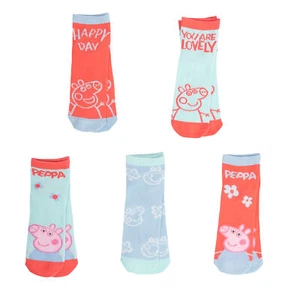 Peppa Wutz Socken für Mädchen Sneaker Kindersocken Söckchen Orange Blau 5er Pack - Bild 1 von 1