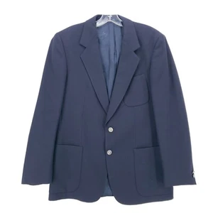Vintage Burberry's Dark Navy Blue Wool Blazer Sport Coat Chest 40" Est. 38R - Picture 1 of 11