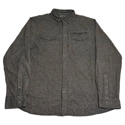 Kavu Brown Twill Flannel Shirt Mens XL Camping Hiking Outdoor - Image 1 of 4