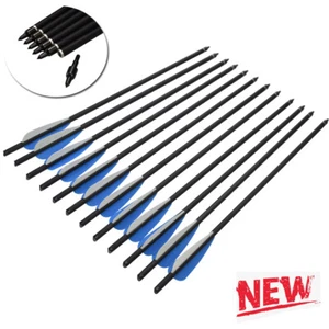 12x 16-22inch Archery Carbon Crossbow Bolts Arrows Target Hunting Half Moon Nock - Picture 1 of 8