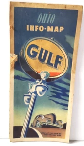 Vintage 1948 Ohio Gulf Oil Info Road Map Gas  - Picture 1 of 10