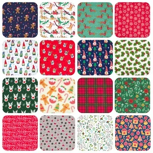 Christmas Polycotton Fabric Material FAT QUARTER / BY THE METRE BUY 3 GET 1 FREE - Picture 1 of 134