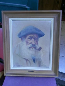 Charles Liebert Concarneau Oil on Canvas Breton Fisherman - Picture 1 of 6