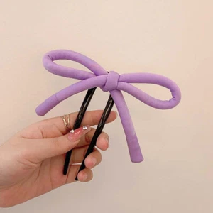Women's Bow U-Shaped Hair Pin Tied Bow Hair Fork Hairpin Bowknot Hair Sticks ↕ - Picture 1 of 28