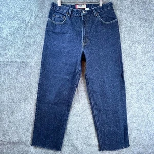 Vintage Old Navy Jeans Mens 34 Blue Straight Leg Relaxed Rinse Frayed Hem Loose - Picture 1 of 10