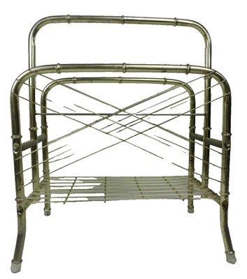 MCM 1960-х латуни журнал записи стойка Caddy Hollywood Regency бамбука стиль винтажный - Изображение 1 из 4