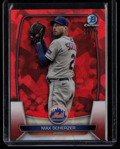 MAX SCHERZER 2023 BOWMAN CROMO ARANCIONE ZAFFIRO 30/75 NEW YORK METS #8 - Foto 1 di 2