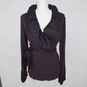 Vintage Cache lila Wickel Strickjacke 90er Y2K Whimsigoth Witchy Dark Vamp Large - Bild 1 von 14