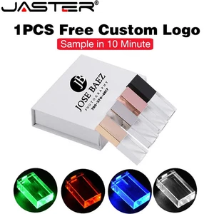 Blaue LED USB-Stick kostenlos individuelles Logo Kristall Speicherstick weiße Box Aufbewahrung - Bild 1 von 33