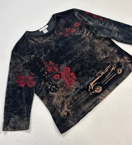 Vintage Save The Queen Style Trashy Y2K French Velour Shirt Sz XL Made USA RARE - Picture 1 of 18